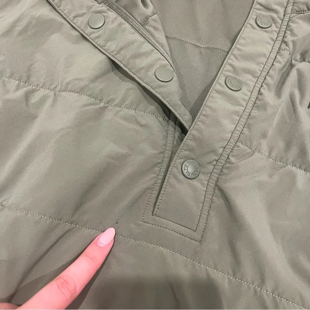 The North Face Mountain Sweatshirt 1/4 Snap Neck Jacket Large Olive Green